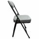 Стул складной для дома и офиса РС04К комфорт, черный каркас, рогожка светло-серая. Фото товара с разных ракурсов.